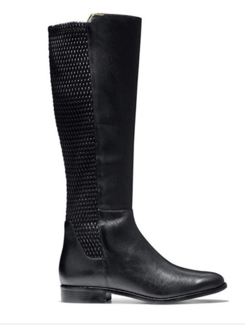 Cole Haan Rockland Black Leather Tall Stretch Riding Boots Size 8
